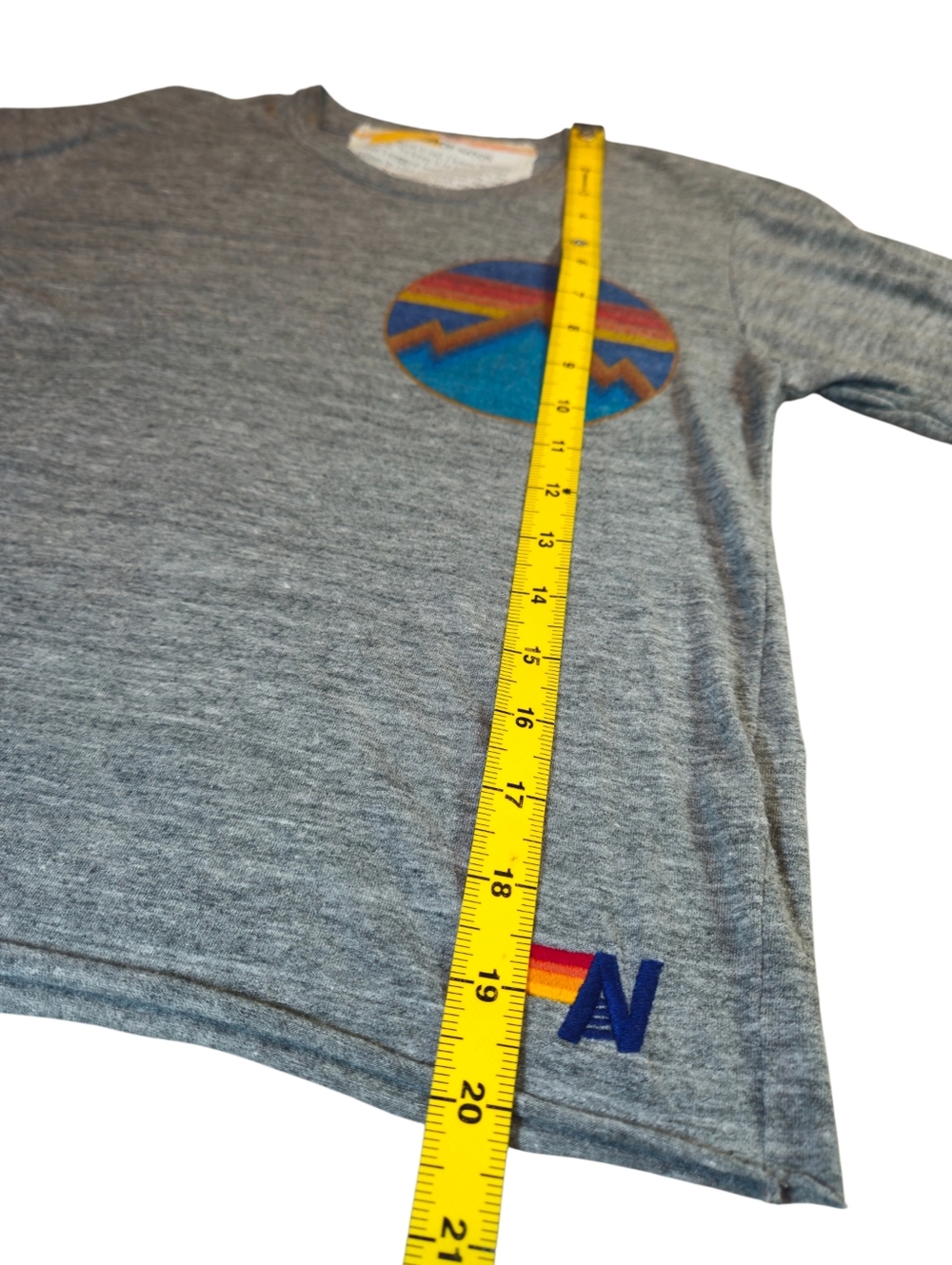 Aviator Nation Sunset Graphic Tee XS Gray Vintage Wash Made USA - Picture 4 of 5